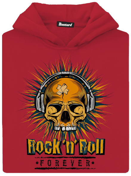 Rock'n'Roll forever dětská mikina klokanka Fire Red