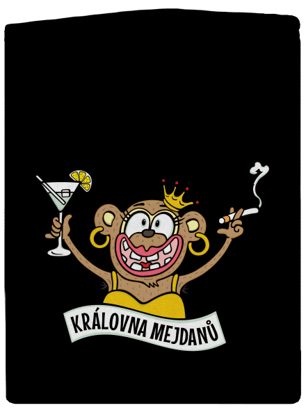 Královna mejdanů pánská mikina na zip Black
