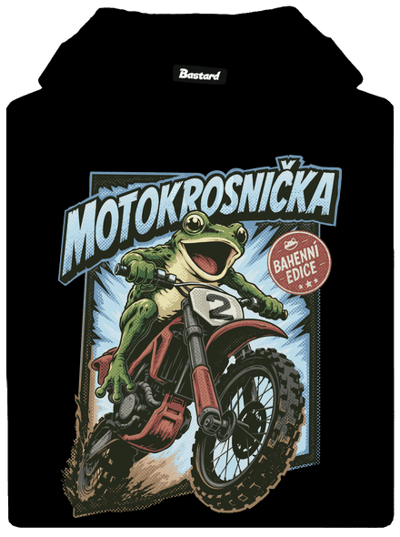 Motokrosnička pánská mikina klokanka Black