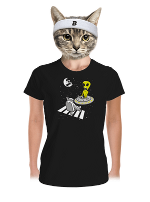 Vesmírný přechod dámské sportovní tričko Black