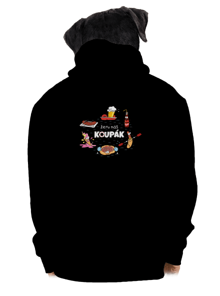 Český koupák pánská mikina na zip Black