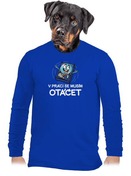 Musím se otáčet pánské dlouhý rukáv Royal Blue