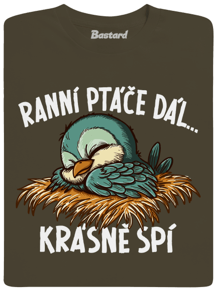 Ranní ptáče spí pánské tričko Urban Khaki
