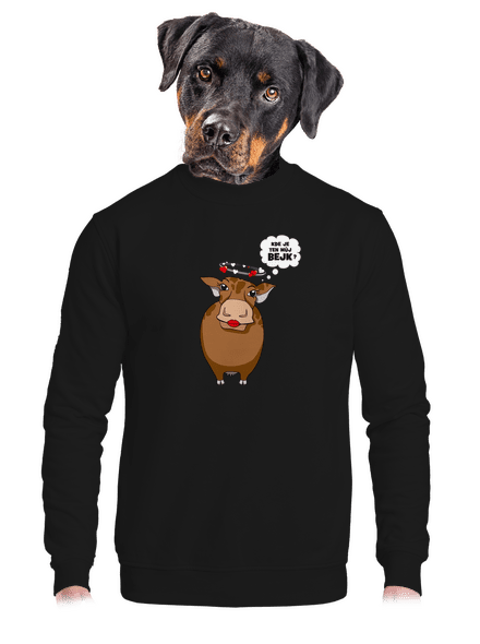 Kráva a bejk unisex mikina bez kapuce Black