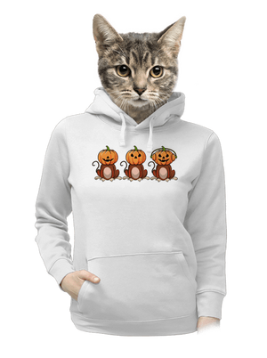 Halloween opičky dámská mikina klokanka White
