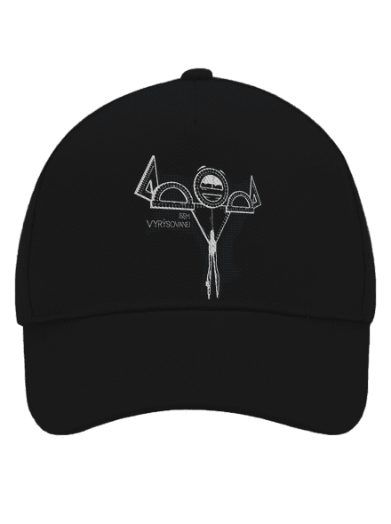 Vyrýsovanej kšiltovka baseballka Black