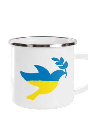 Ukrajina - Holubice obrys plecháček White