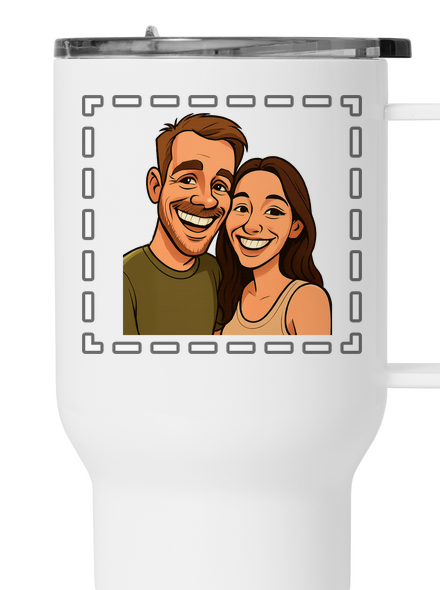 Karikatura z vlastní fotky termohrnek White