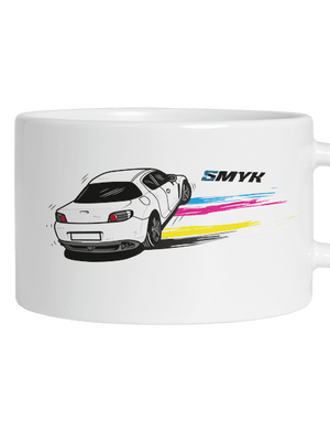 CMYK ve smyku hrnek makronka White