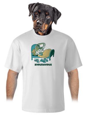 Korunavirus v posteli unisex tričko oversized White