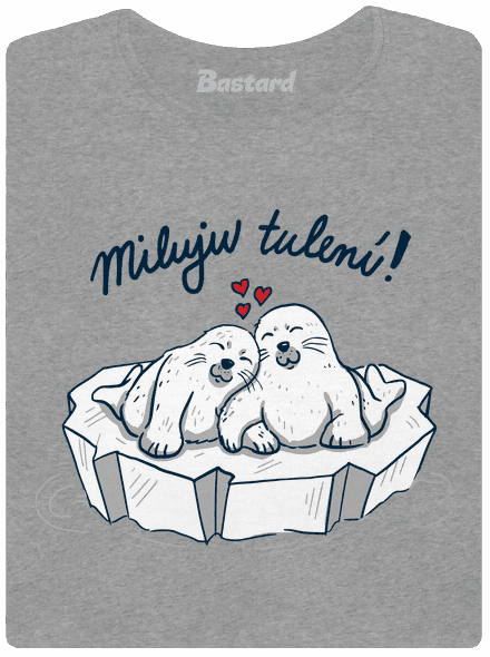 Miluju tulení dámské tričko Dark Gray Melange