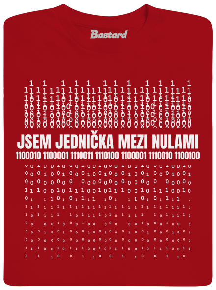 Jednička mezi nulami pánské dlouhý rukáv Red