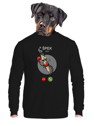 Špek volá unisex mikina bez kapuce Black