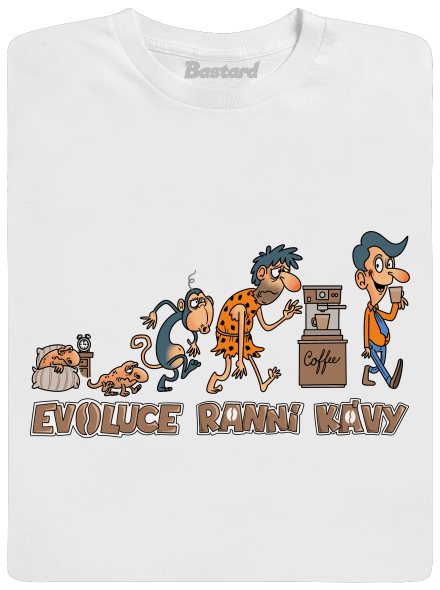 Evoluce ranní kávy dětské tričko White