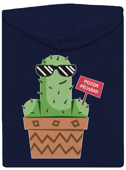 Pozor píchám pánská mikina na zip Navy