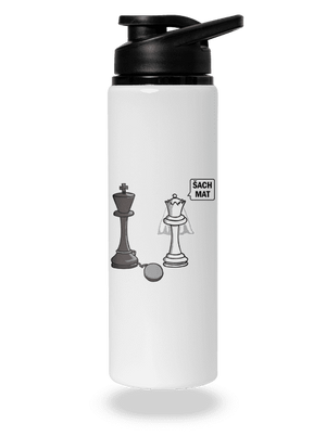 Šach mat lahev na vodu White