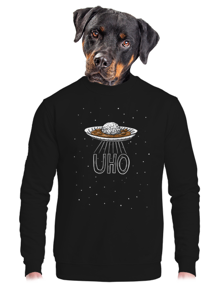 Uho unisex mikina bez kapuce Black