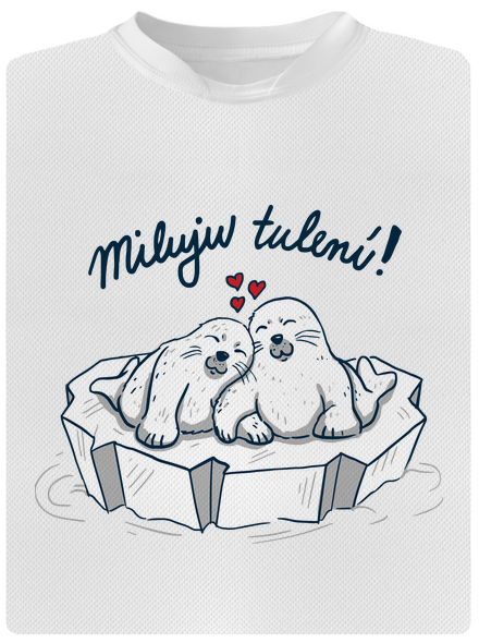 Miluju tulení dětské sportovní tričko White