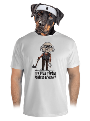 Neklidný bez piva pánské sportovní tričko White