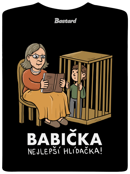 Babička hlídačka pánské dlouhý rukáv Black