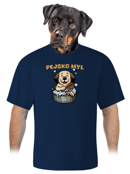 Pejskomyl unisex tričko oversized Midnight Blue