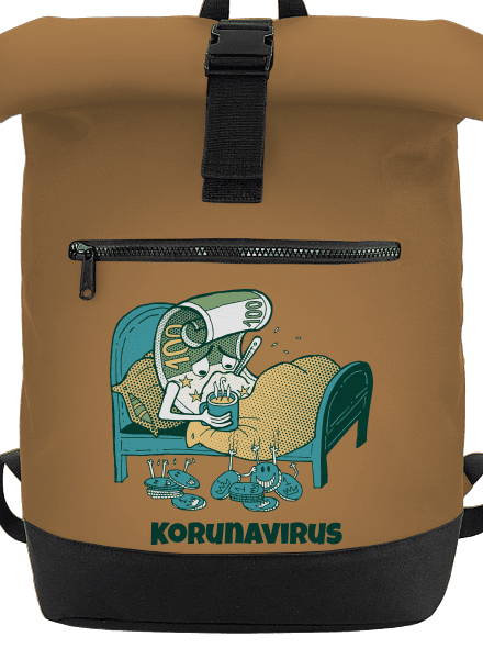 Korunavirus v posteli batoh Caramel