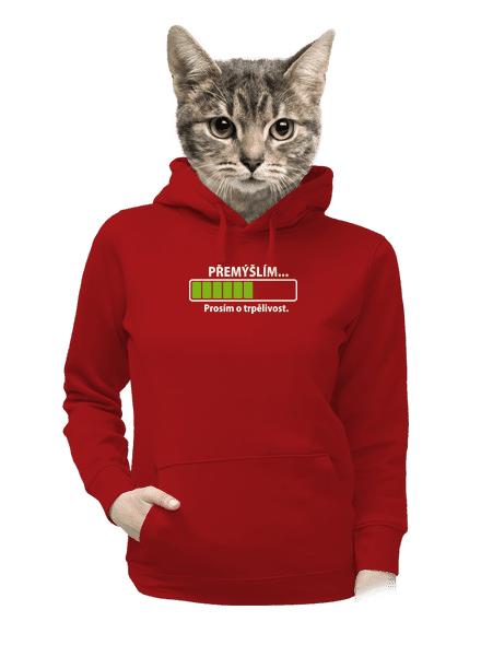 Přemýšlím dámská mikina klokanka Red Mal