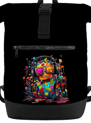 Workaholic robot batoh Black