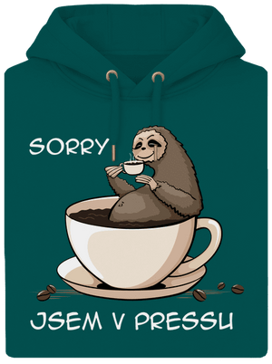 V pressu unisex mikina premium Emerald Green