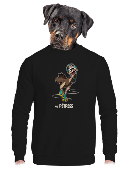 No pštress unisex mikina bez kapuce Black