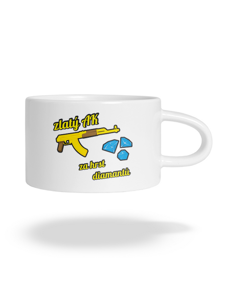 Zlatý AK hrnek makronka White