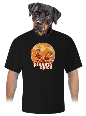 Planeta opich unisex tričko oversized Black