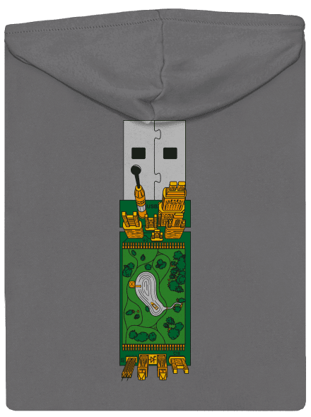 USB city dámská mikina na zip Steel Gray