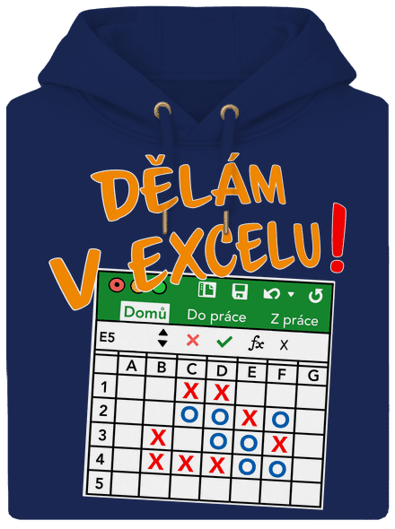 Dělám v Excelu unisex mikina premium Navy