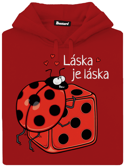 Láska je láska dámská mikina klokanka Red Mal