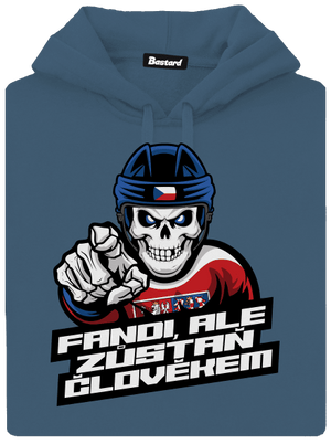 Fandi, ale zůstaň člověkem dámská mikina klokanka Denim