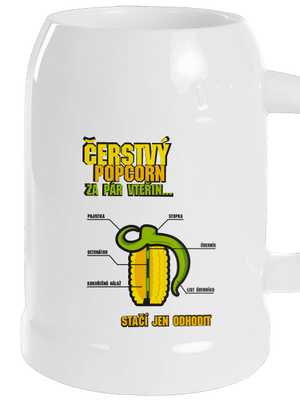 Čerstvý popcorn půllitr White