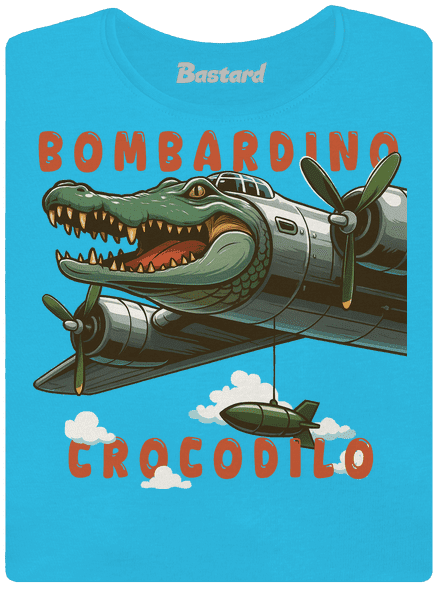 Bombardino Crocodilo – Italian Brainrot dámské tričko Blue Atol