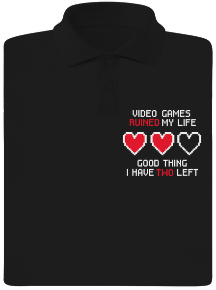 Video games pánská polokošile Black