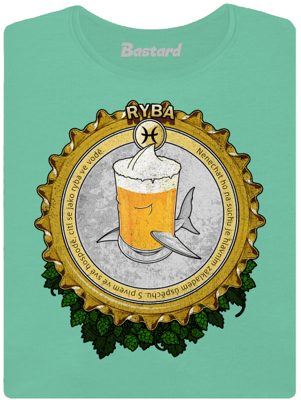 Pivní horoskop: Ryba dámské tričko premium Mint Mal