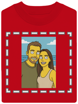 Simpsonovi z vlastní fotky unisex mikina bez kapuce Red