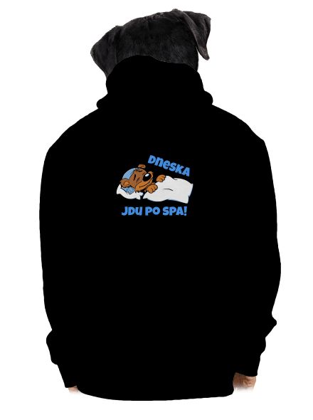 Dneska jdu po spa pánská mikina na zip Black
