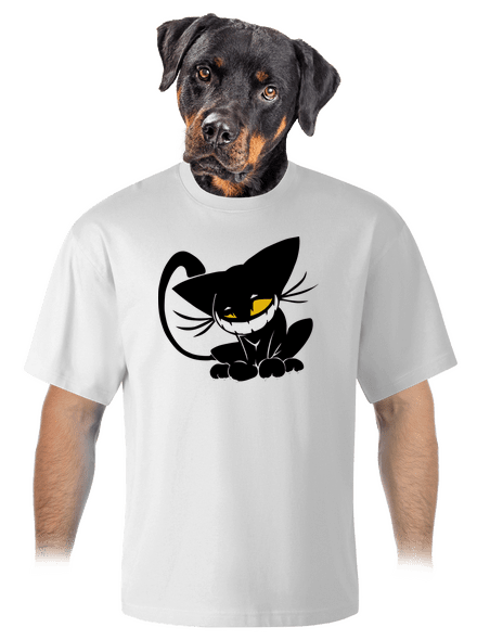 Evil cat unisex tričko oversized White