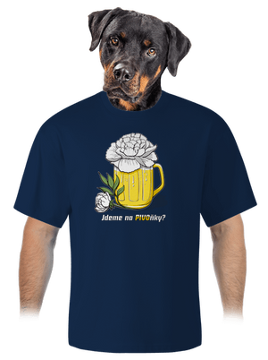 Pivoňky unisex tričko oversized Midnight Blue