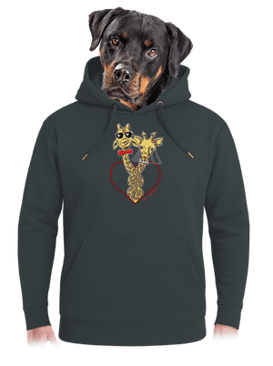 Žirafy ve svazku unisex mikina premium Charcoal