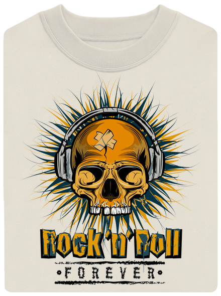 Rock'n'Roll forever unisex mikina bez kapuce Off White