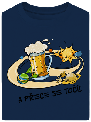 A přece se točí! unisex tričko oversized Midnight Blue