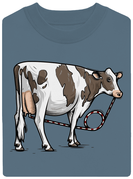 Cow drink unisex mikina bez kapuce Nordic Blue