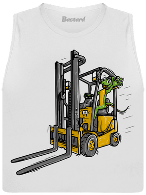 Ještěrka  dámské tílko volné White