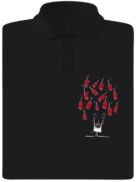 Šťastný vinař pánská polokošile Black